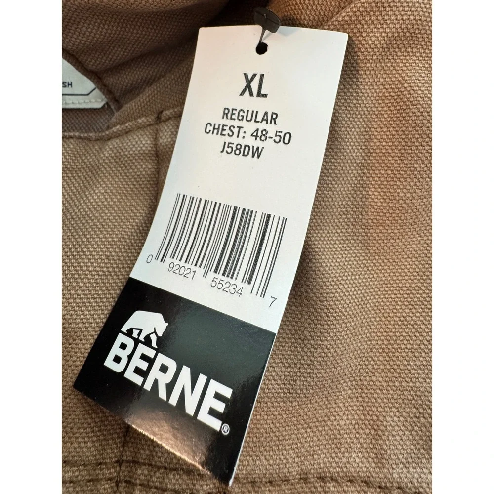 Berne‎ Mens Vintage Heritage Duck Barn Coat Sherpa Lined Work Jacket Brown XL